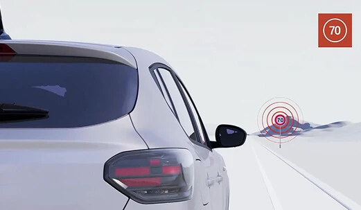 Traffic sign recognition with speed alert